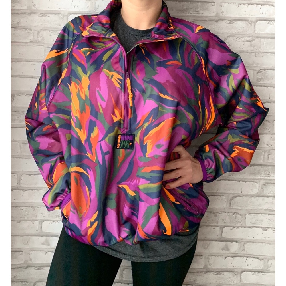Vintage 90s Y2K Bold Print Pullover Windbreaker Jacket